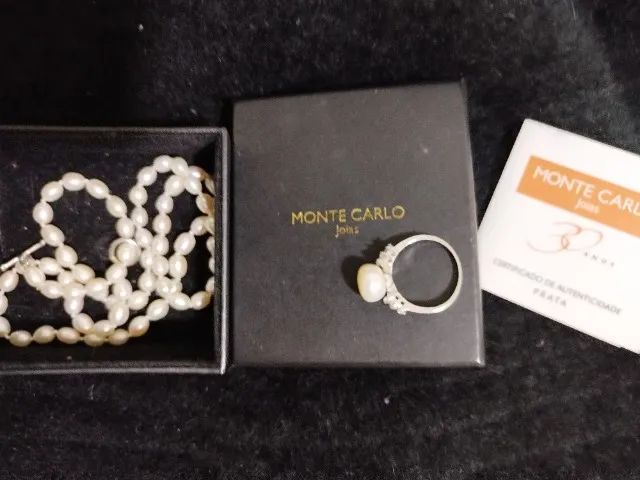 Conjunto de calar e anel pérolas monte Carlo - Foto 2