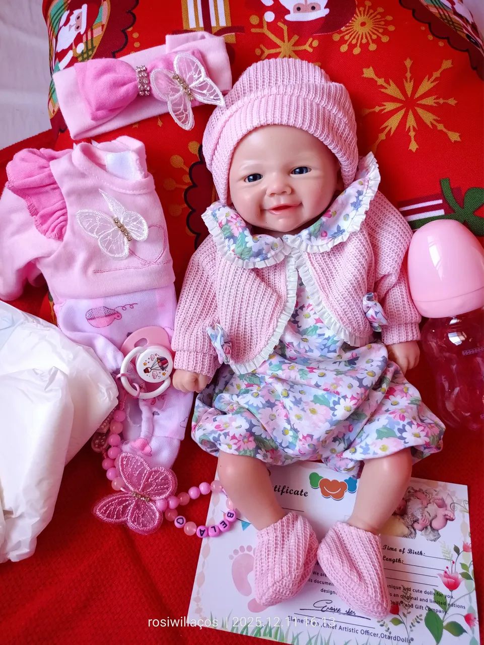 Boneca bebê Reborn silicone sólido 