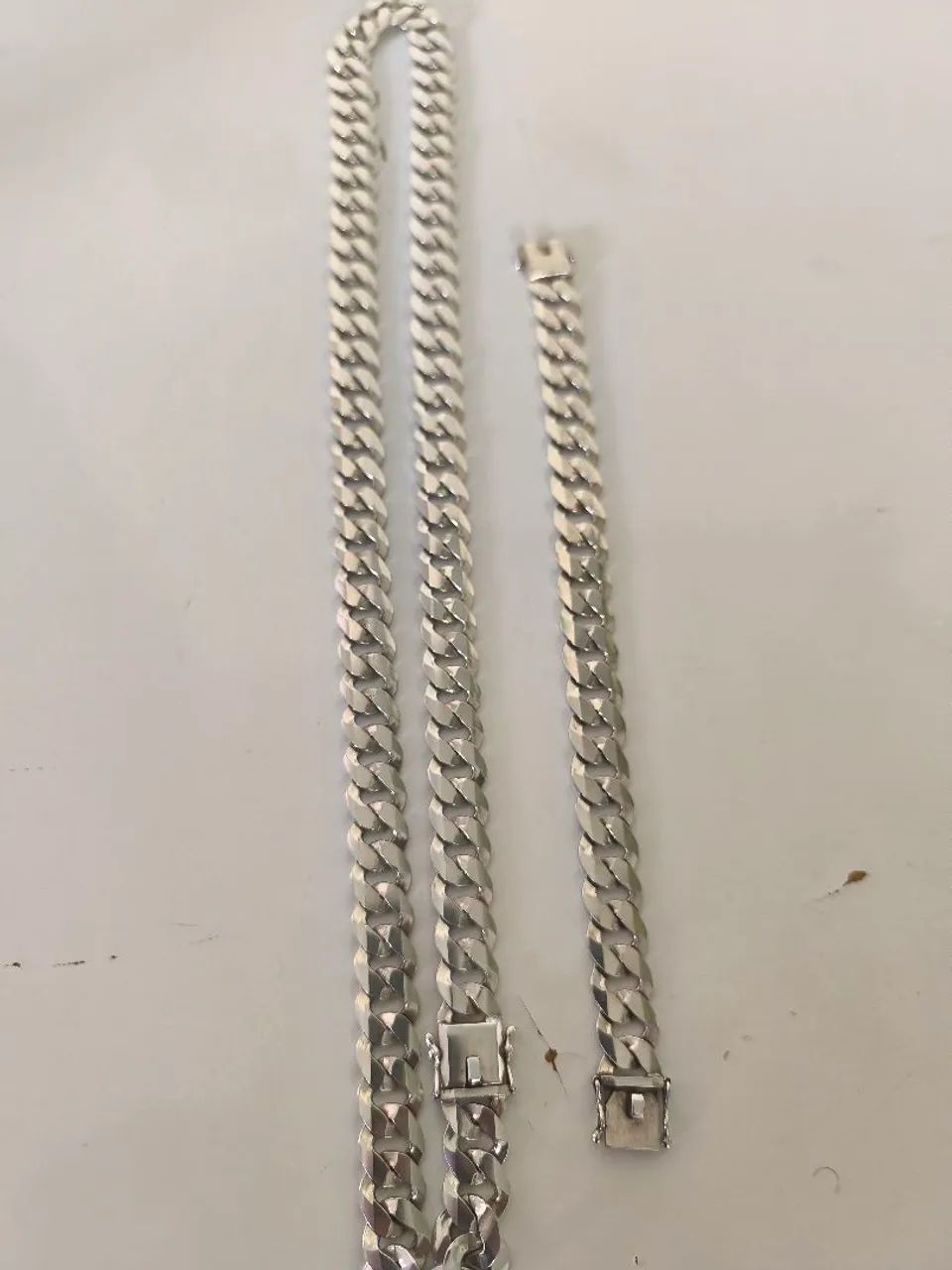 Corrente e pulseira de prata 925