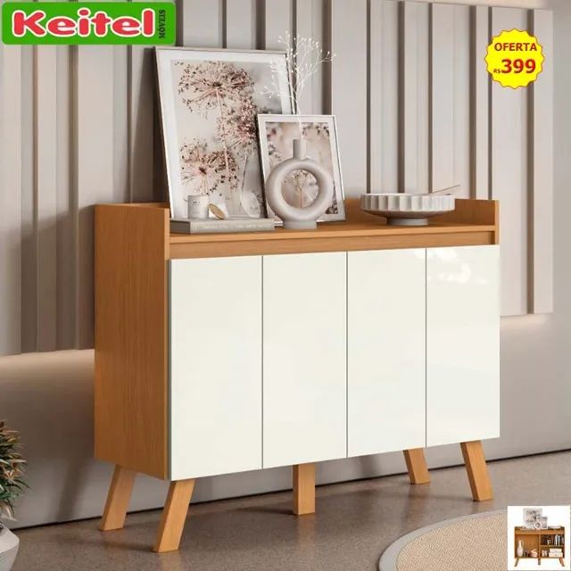 Buffet Aparador 4 Portas Cinamomo / Branco