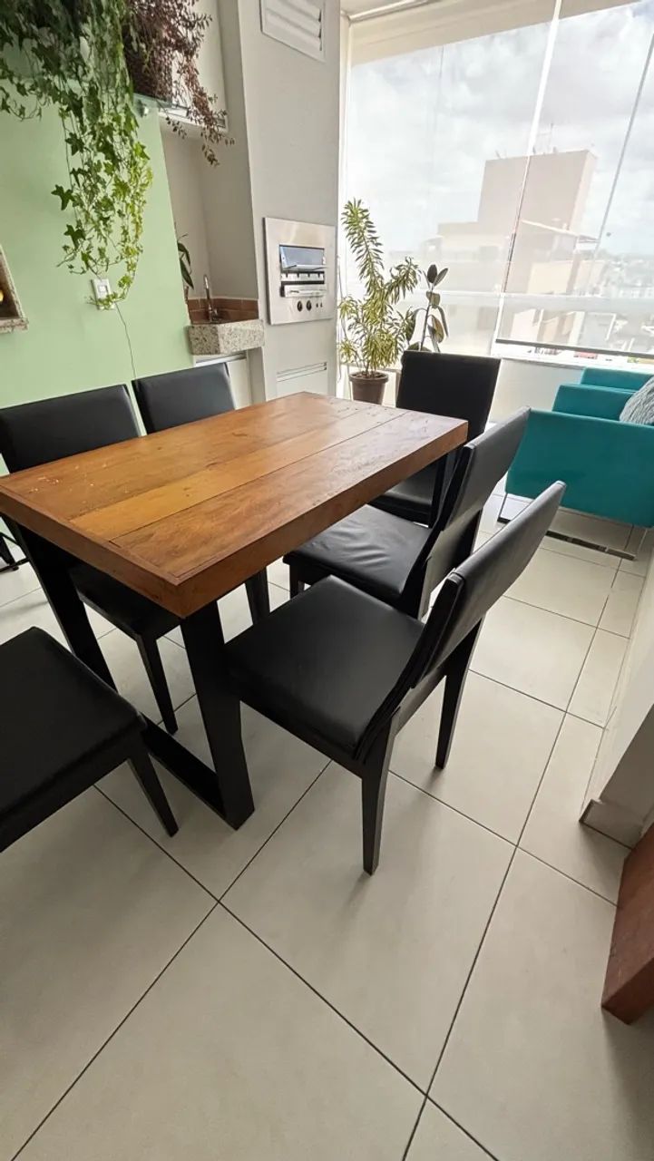 Mesa madeira com 6 cadeiras  - Foto 3