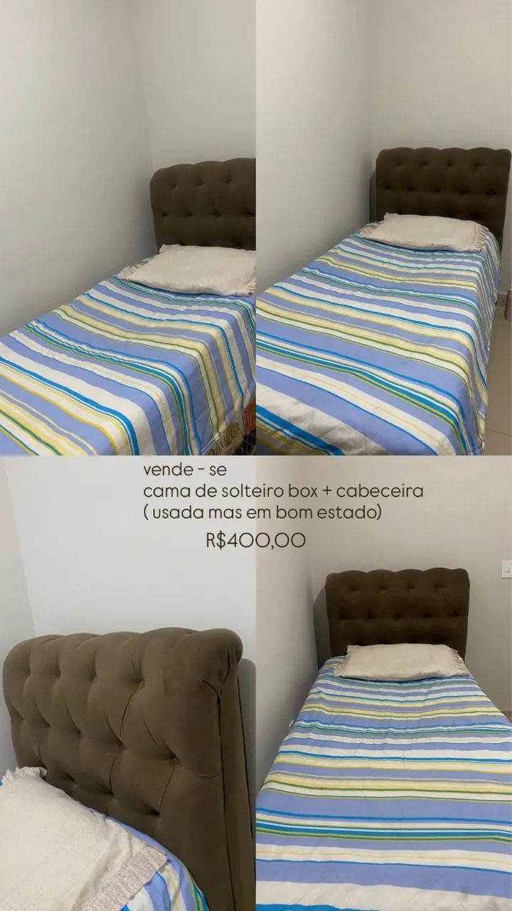 Cama de solteiro com cabeceira 