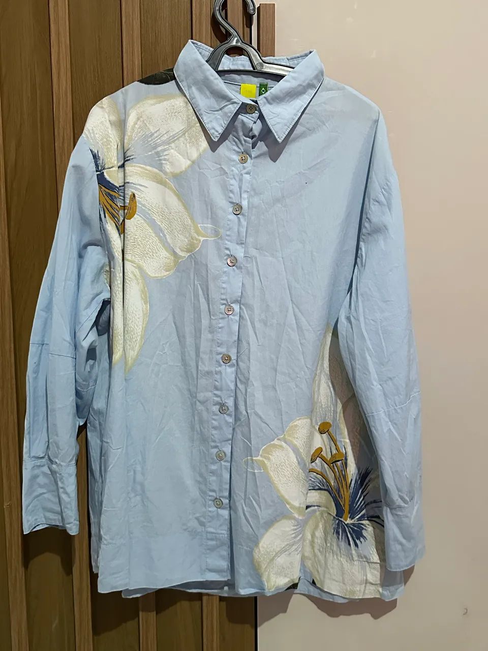Camisa azul flor Farm Rio P