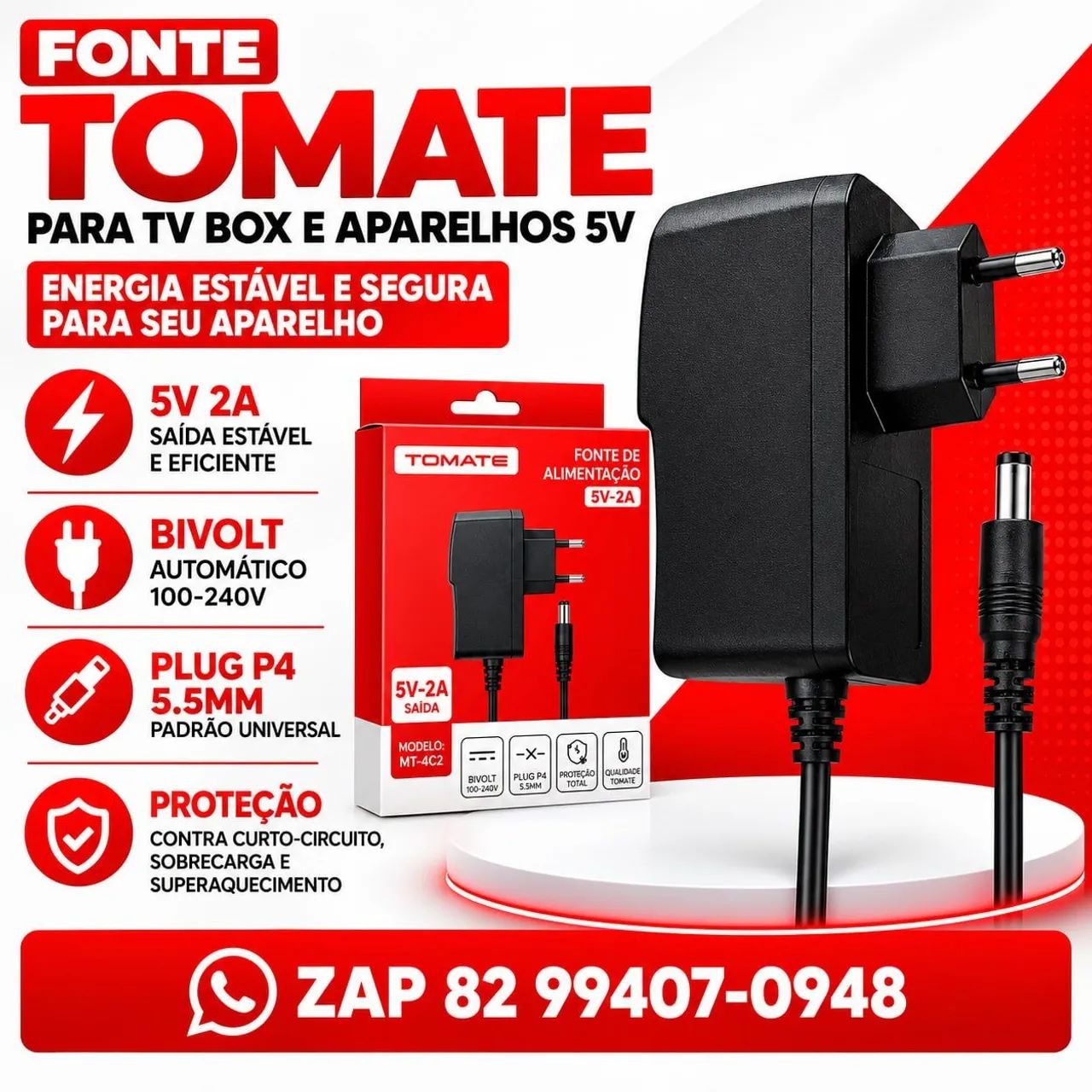 Fonte 5v tv box