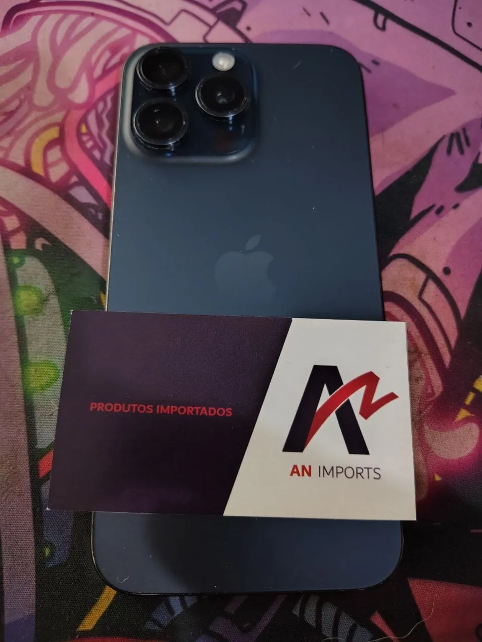 iPhone 15 Pro Max 256GB Blue Titanium, Seminovo 83%, Garantia