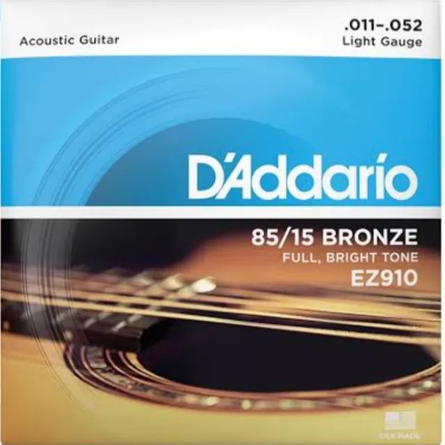Cordas D'Addario 010 + 011 Violão Aço 85/15 Bronze Original - Foto 5