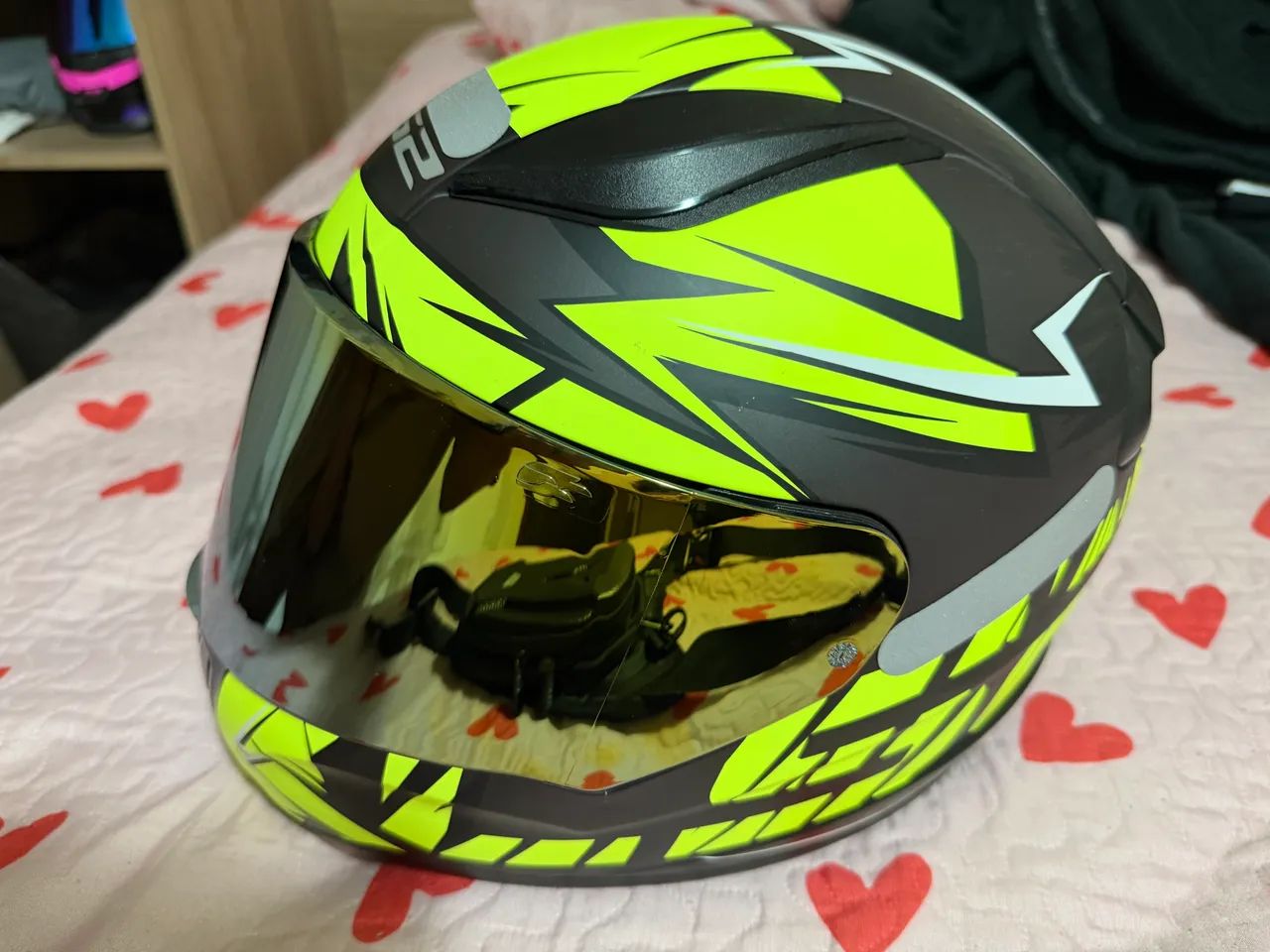 capacete ls2 ff353 rapid preto e amarelo 58 - Foto 2