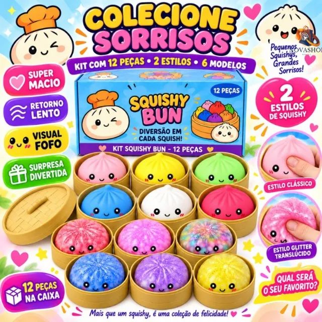 Squishy Bun Brinquedo Macio - Foto 4