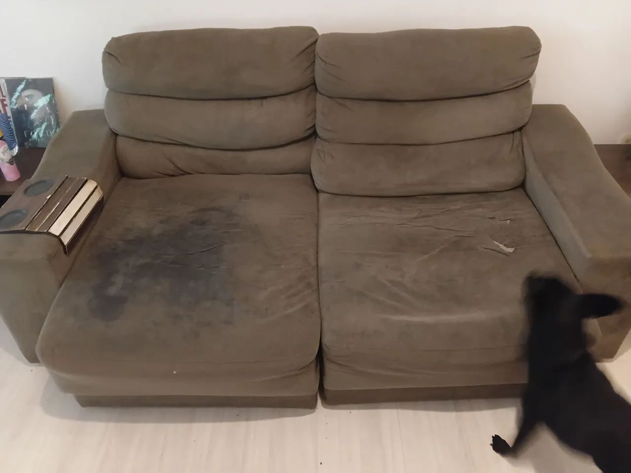 Sofá 2 pessoas retrátil cinza