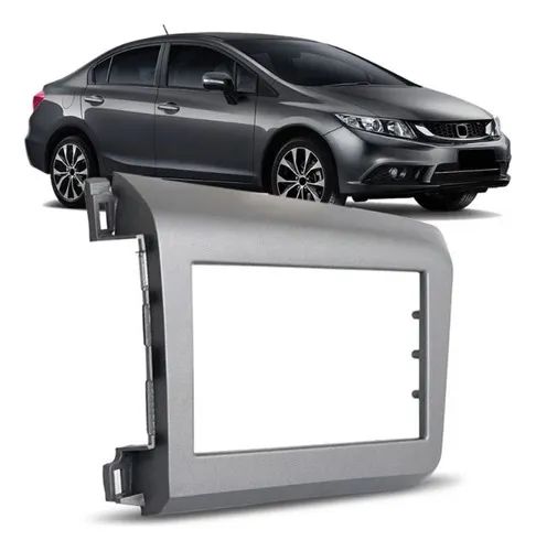 Moldura Grafite 2 Din 7 Polegadas Civic 2012 2013 14 15 2016