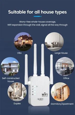 Repetidor WiFi Extensor Wireless Longo Alcance Sem Fio Signal Rede