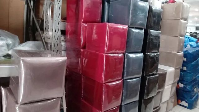 Conjunto de 4 puffs 35 x 35 x 45 suede frete gratis - Foto 5