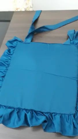 Capa para Assento Cadeira Artesanal 39x36 Azul Petróleo - Foto 4