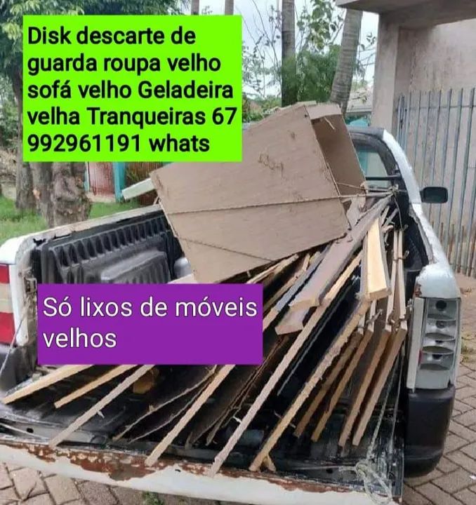 Frete somente descarte de móveis velhos entulhos  - Foto 3