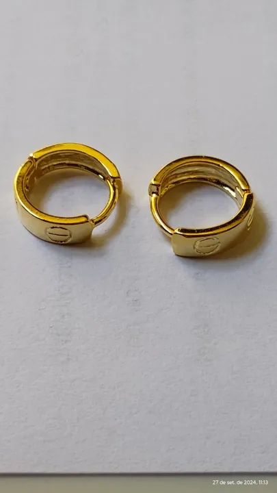 Par de Brinco Liso e Folheado a ouro 18k - Foto 5