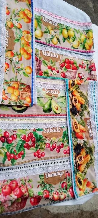 Jogo de Panos de Prato Decorados semaninha- 7 Peças - Foto 2