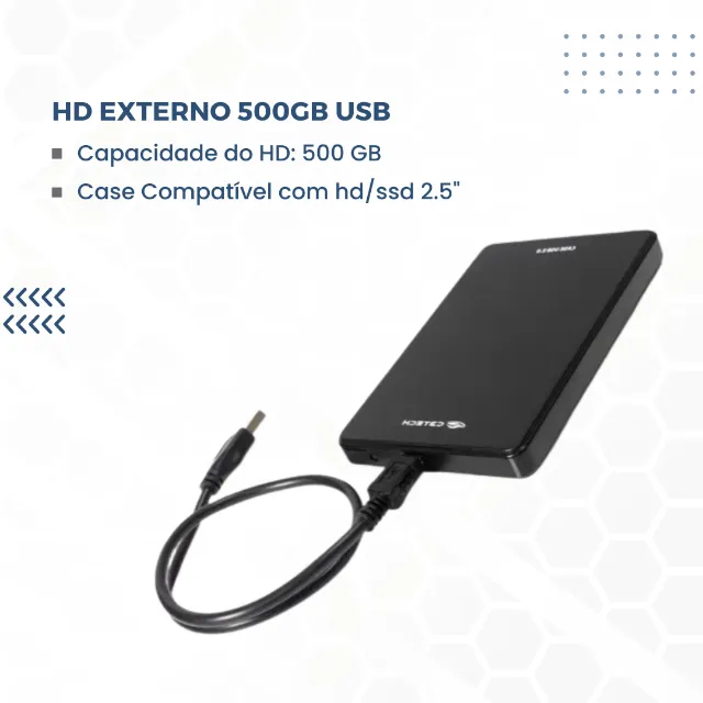 Case HD Externo 500 GB C3tech para PC e notebook