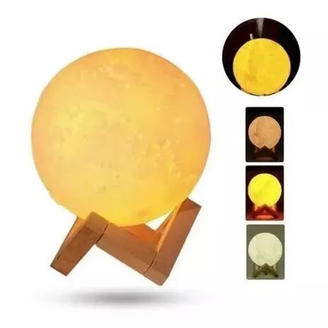 Umidificador Aromatizante Ultrassonico Luminária Abajur Lua Cheia  - Foto 4