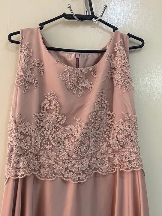 Vestido Longo Rosa com Renda - Foto 3