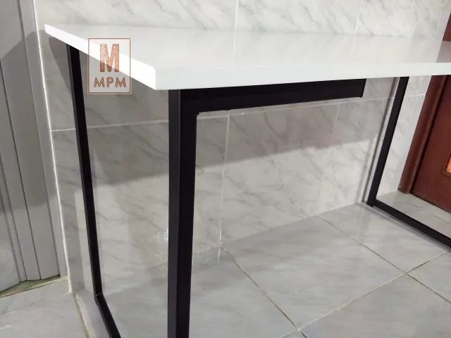 Mesa Escrivaninha grande em aço Branca - Foto 6