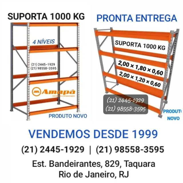 Porta Pallet Palete Estante Industrial Carga 1000kg