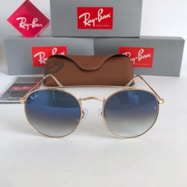 Oculos Ray ban Ponte Dupla Blue lentes de cristal