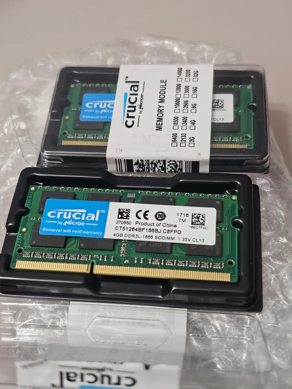 Memória RAM Crucial 4GB DDR3L 1866MHz SODIMM para Notebook