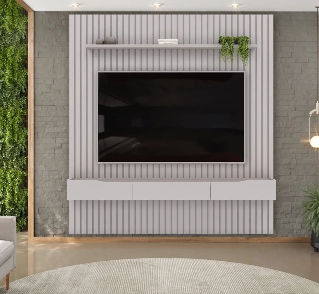 Painel ripado off white grande 