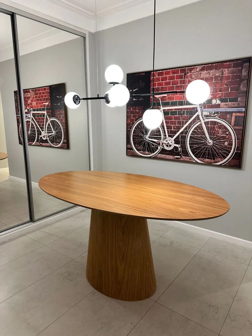 Mesa jantar cone oval 1,60X0,90 freijó  - Foto 3