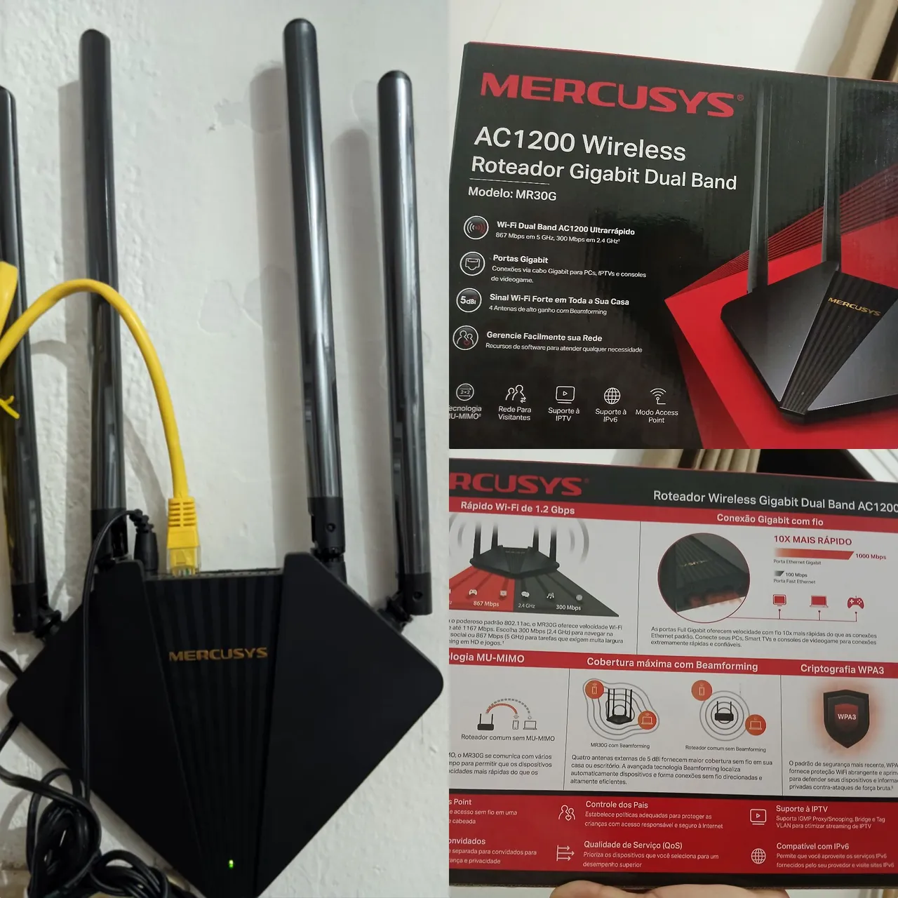 Roteador Mercusys AC1200 Gigabit Dual Band MR30G