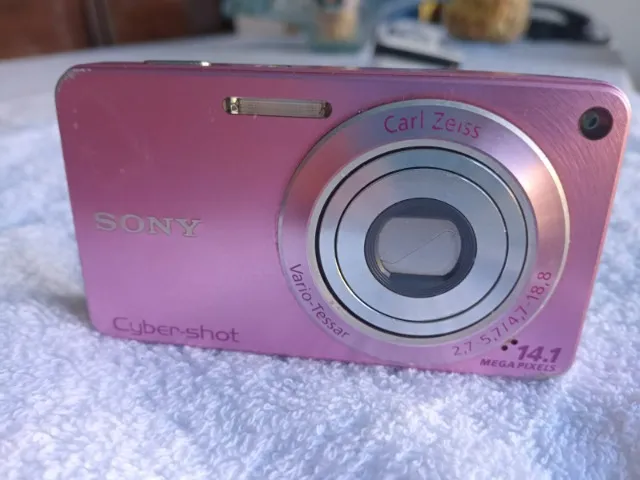 Câmera sony cyber-shot dsc-w350 rosa 14.1mp