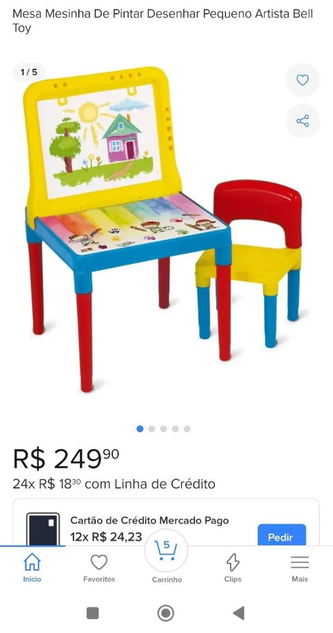 Mesa infantil atividades estudos alimentação  - Foto 3