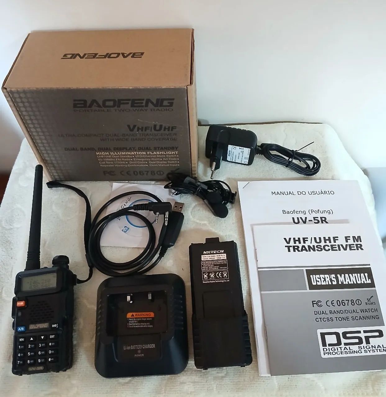 HT Baofeng UV-5R VHF/UHF e acessórios com 2 baterias  - Foto 2