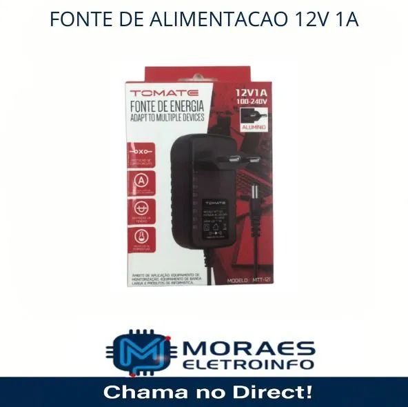 Fonte de alimentação 12v x 1 amper MTT- 121