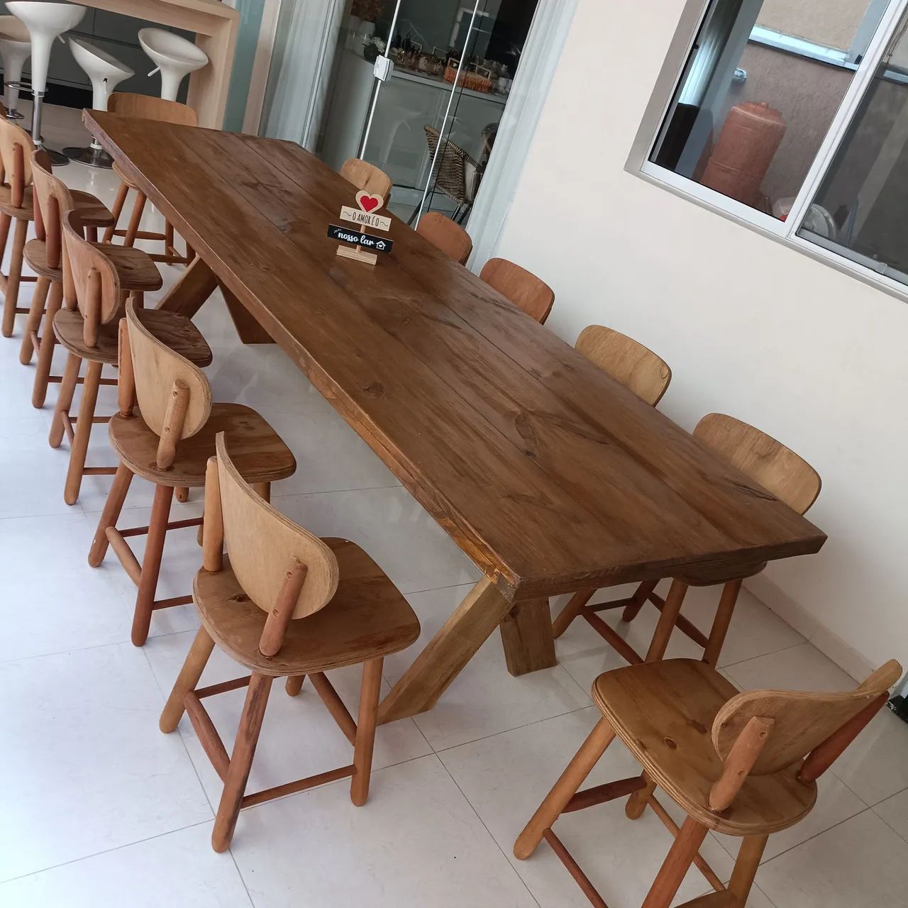 Mesa de Jantar Rústica de Madeira - Foto 3