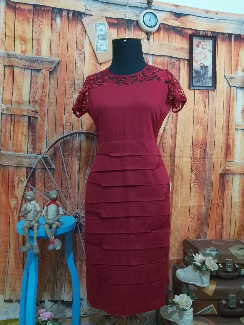 Vestido Vermelho com Renda G