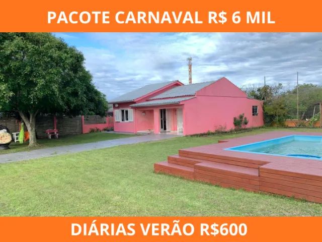 Pacote Carnval Casa c/Piscina para até 10 pessoas 2 terrenos sombra