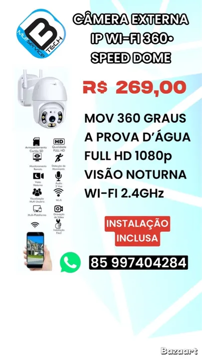 Câmera Wi-Fi IP 360 graus FULL HD