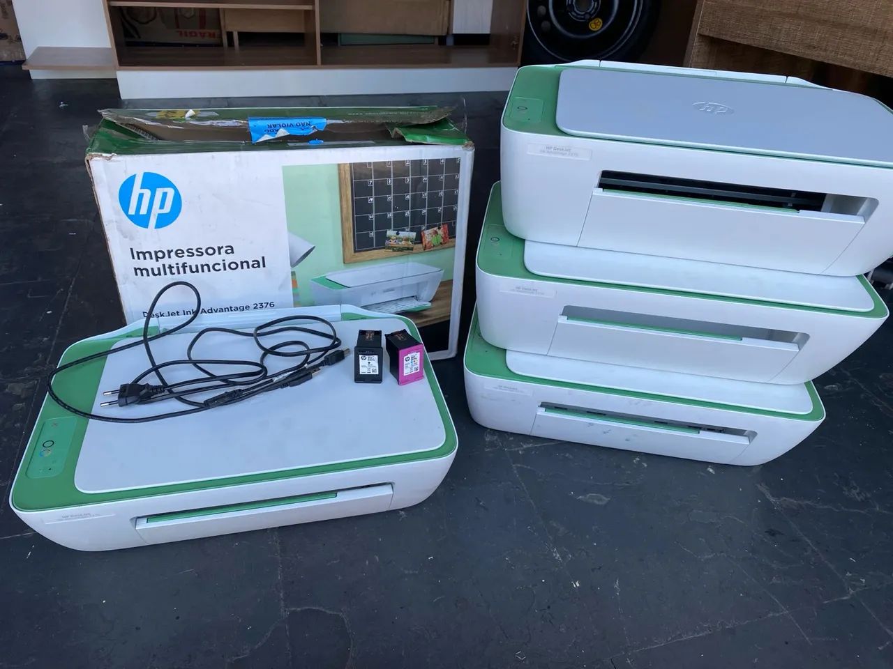 6 impressoras multifuncional Deskjet Ink Advantage 2376 verde USADO