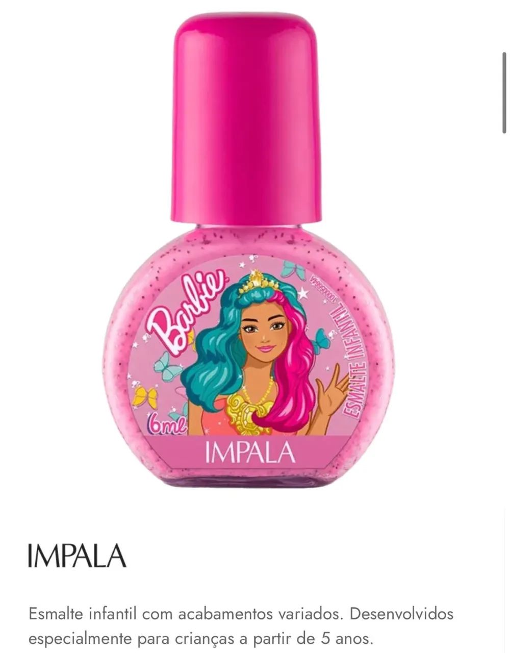 Esmalte Impala Barbie infantil rosa e verde água  - Foto 2