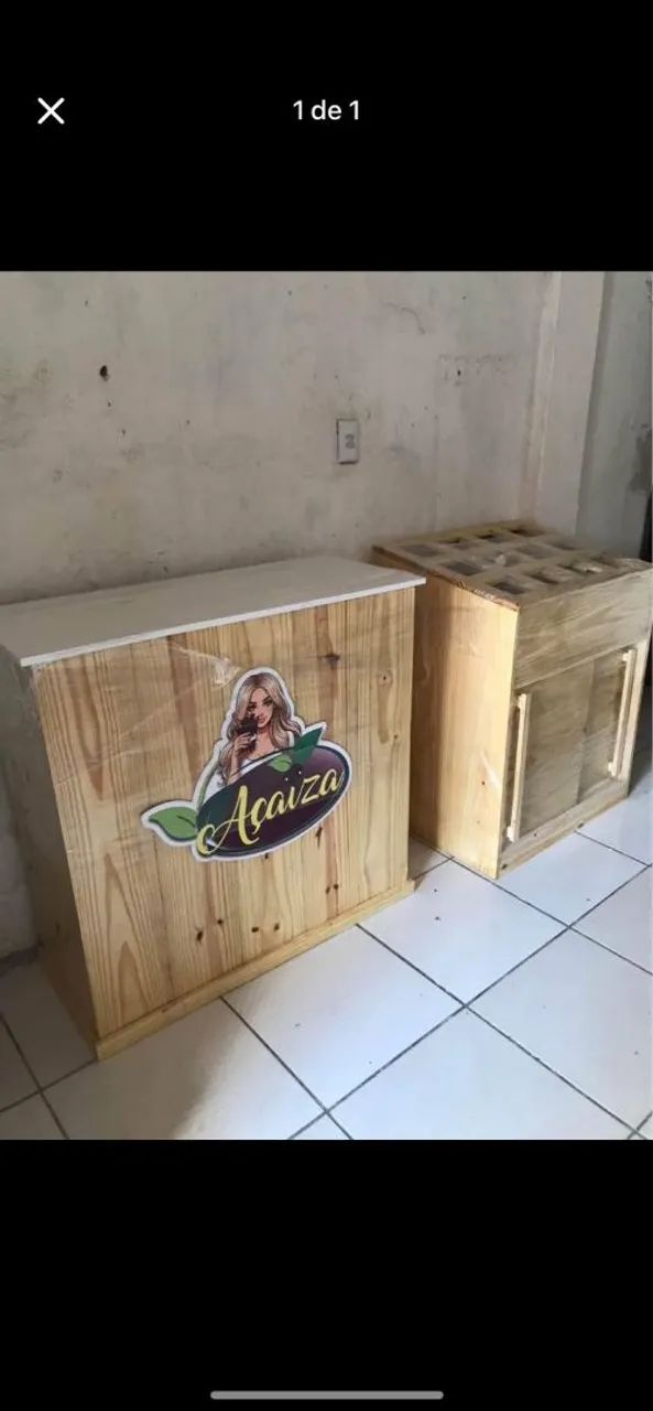 Kit Balcão mim + balcão de atendimento açaí personalizado 