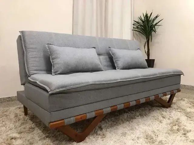 Sofa cama Capri cinza linho