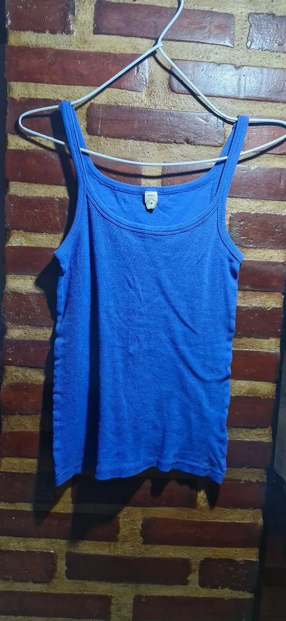 Regata azul canelada farm tam g