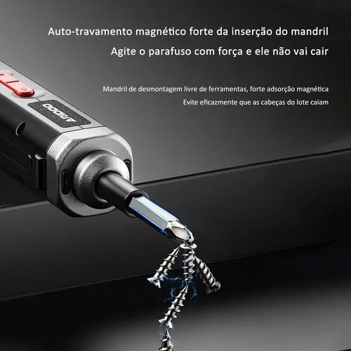 Parafusadeira Elétrica Recarregável com 2 Bits - Foto 2