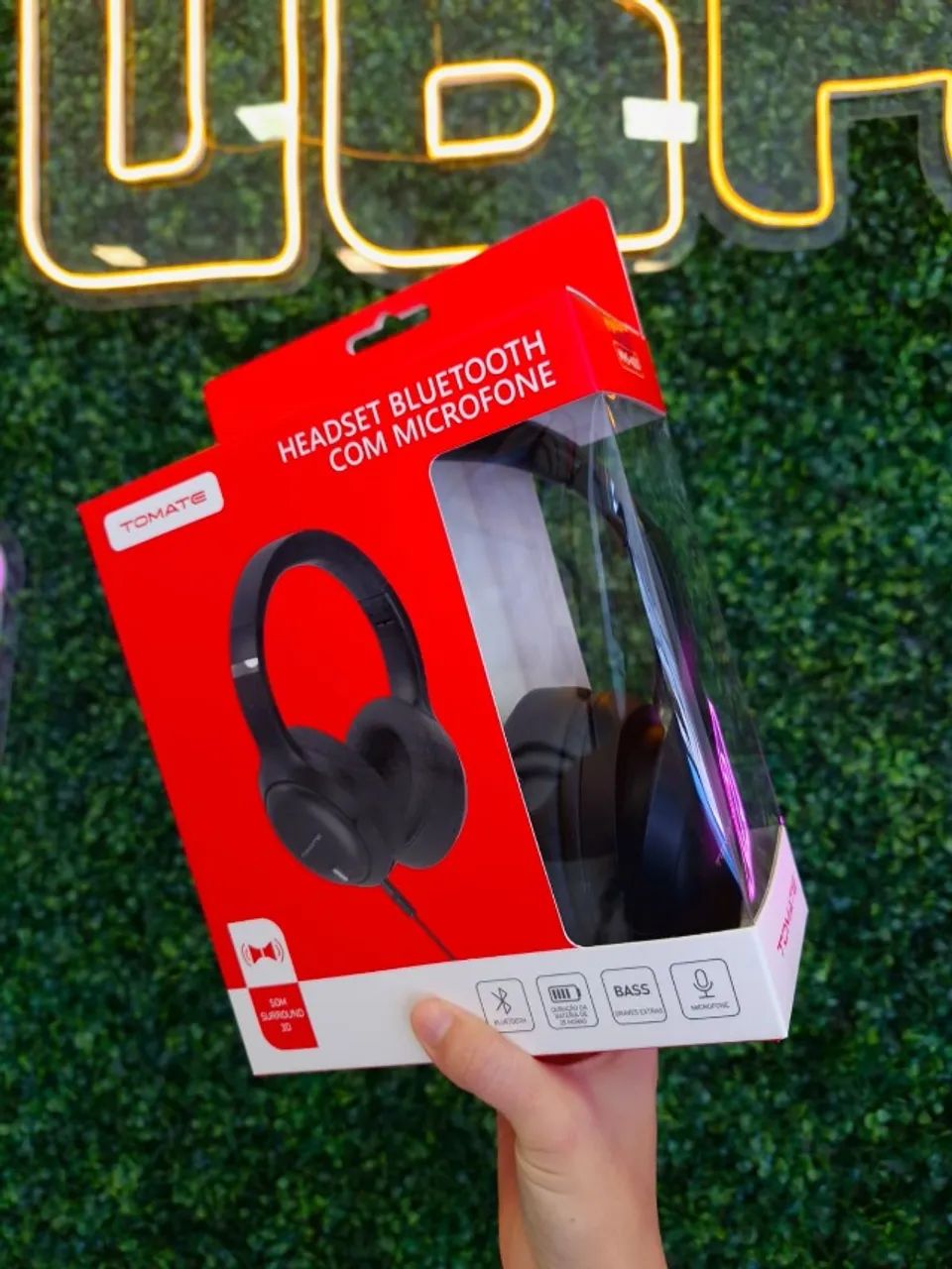 Headset Bluetooth Tomate - Graves Extra e Longa Duração