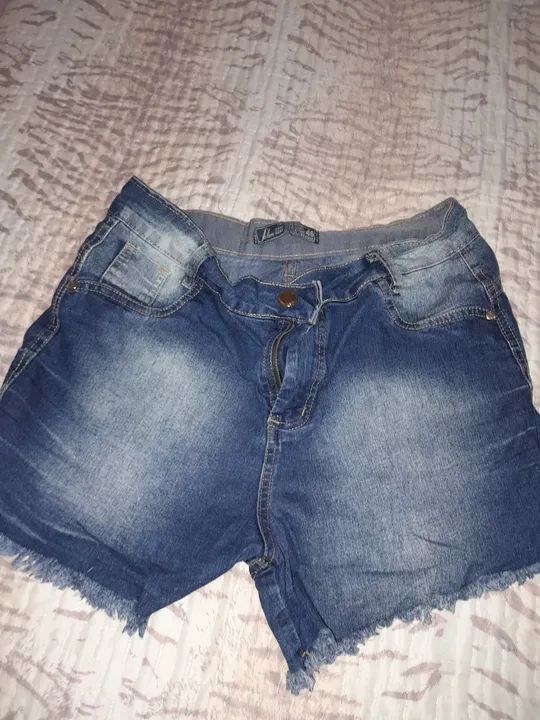 Short Jeans Love Pedrarias Vermelho - Foto 3