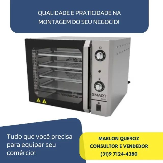 Forno Convector Elétrico Venâncio 4 Esteiras Preto
