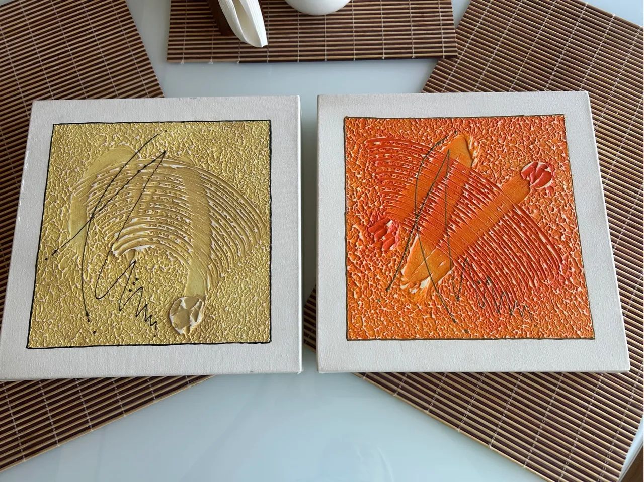 Quadros abstratos em textura para decoração