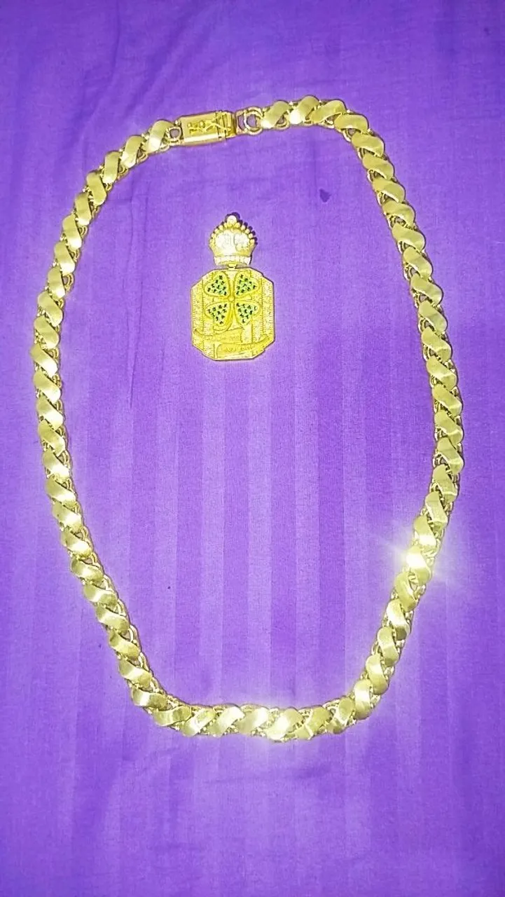 Conjunto Corrente + Pingente Dourado