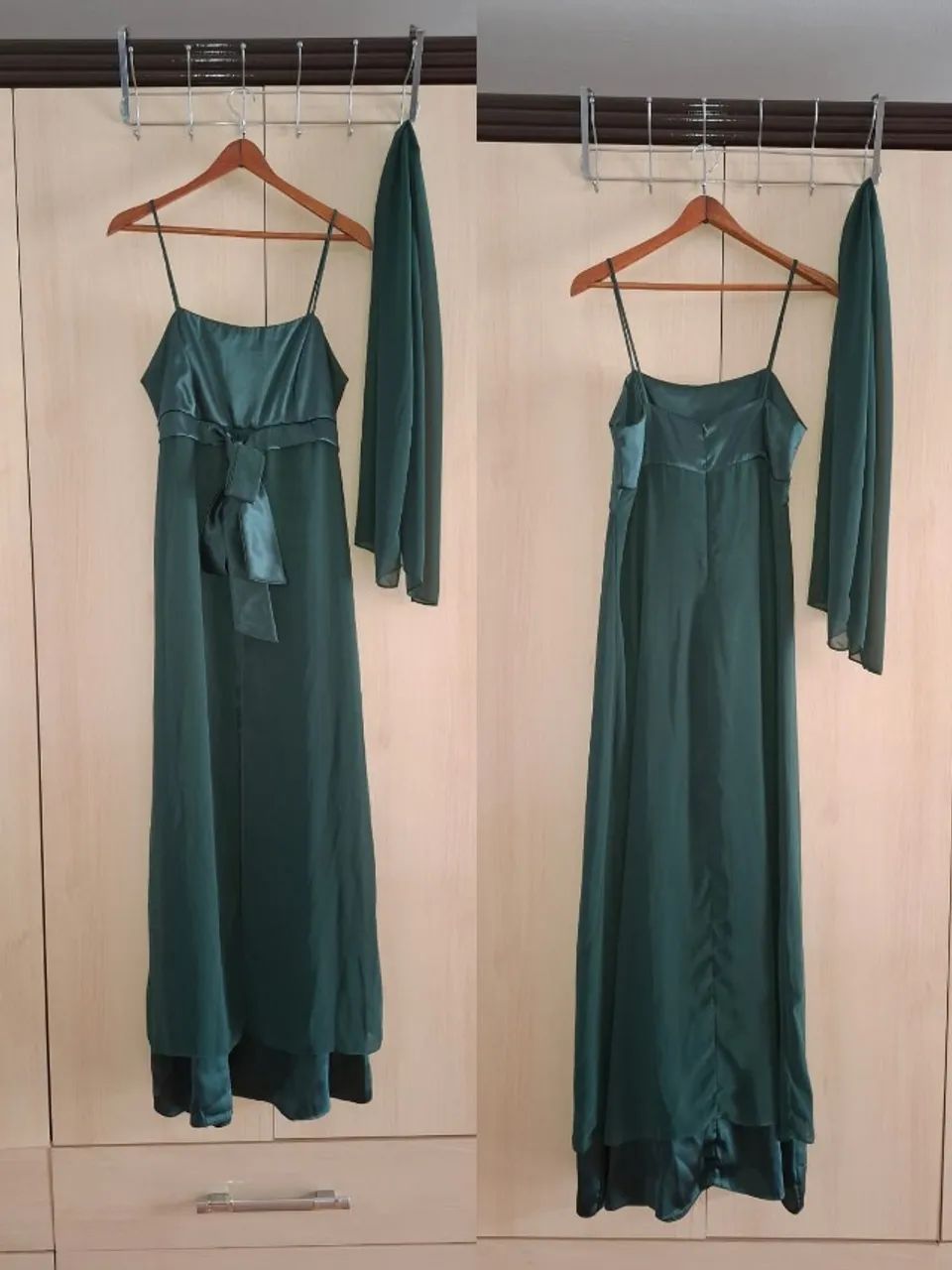 Vestido de festa Tecido cetim e Mussolini